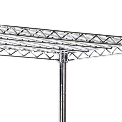 4 Tier Heavy Duty Chrome Wire Shelving Unit - H1800 x D600mm