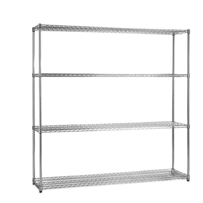 4 Tier Heavy Duty Chrome Wire Shelving Unit - H1800 x D600mm