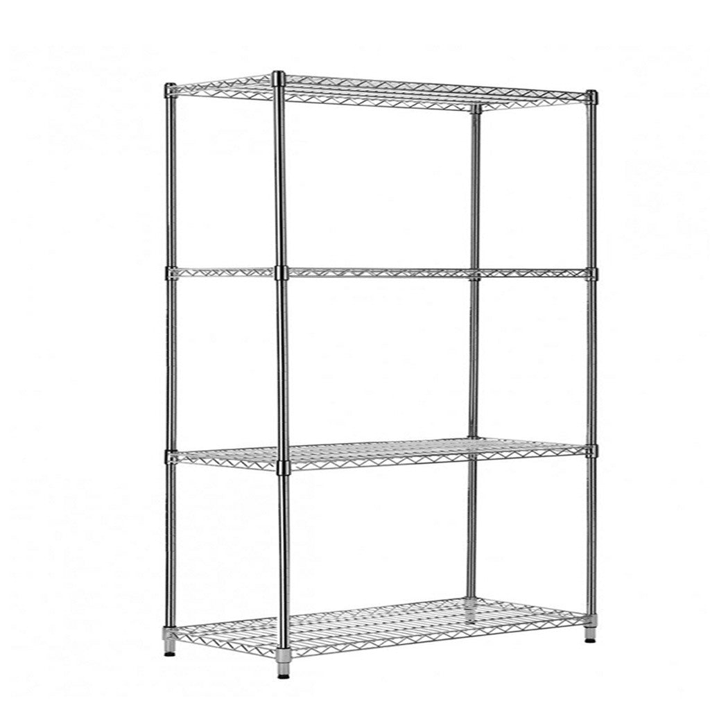 4 Tier Heavy Duty Chrome Wire Shelving Unit - H1800 x D600mm