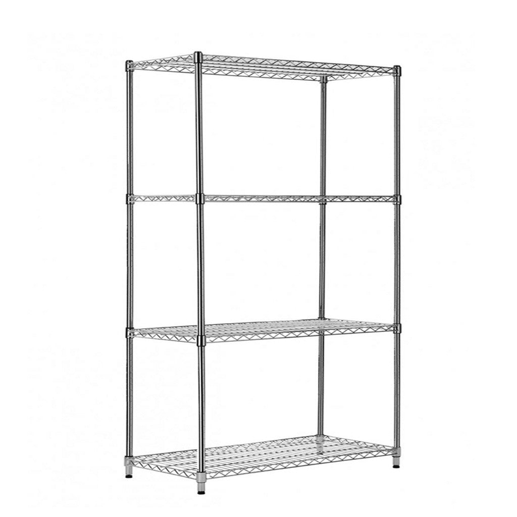 4 Tier Heavy Duty Chrome Wire Shelving Unit - H1800 x D600mm