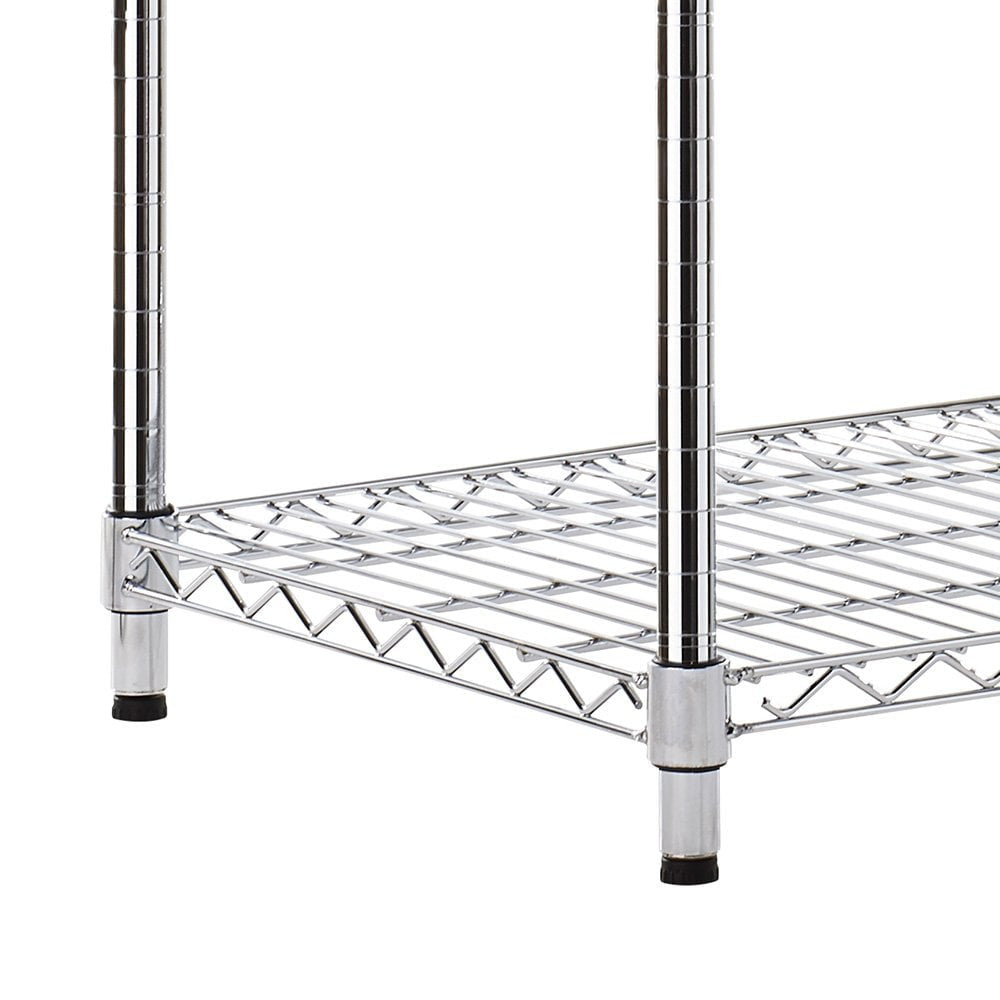 4 Tier Heavy Duty Chrome Wire Shelving Unit - H2400 x D450mm