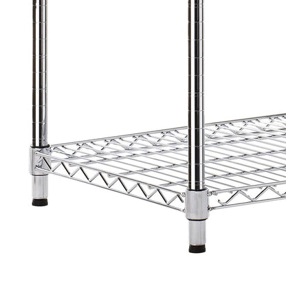 4 Tier Heavy Duty Chrome Wire Shelving Unit - H2400 x D450mm