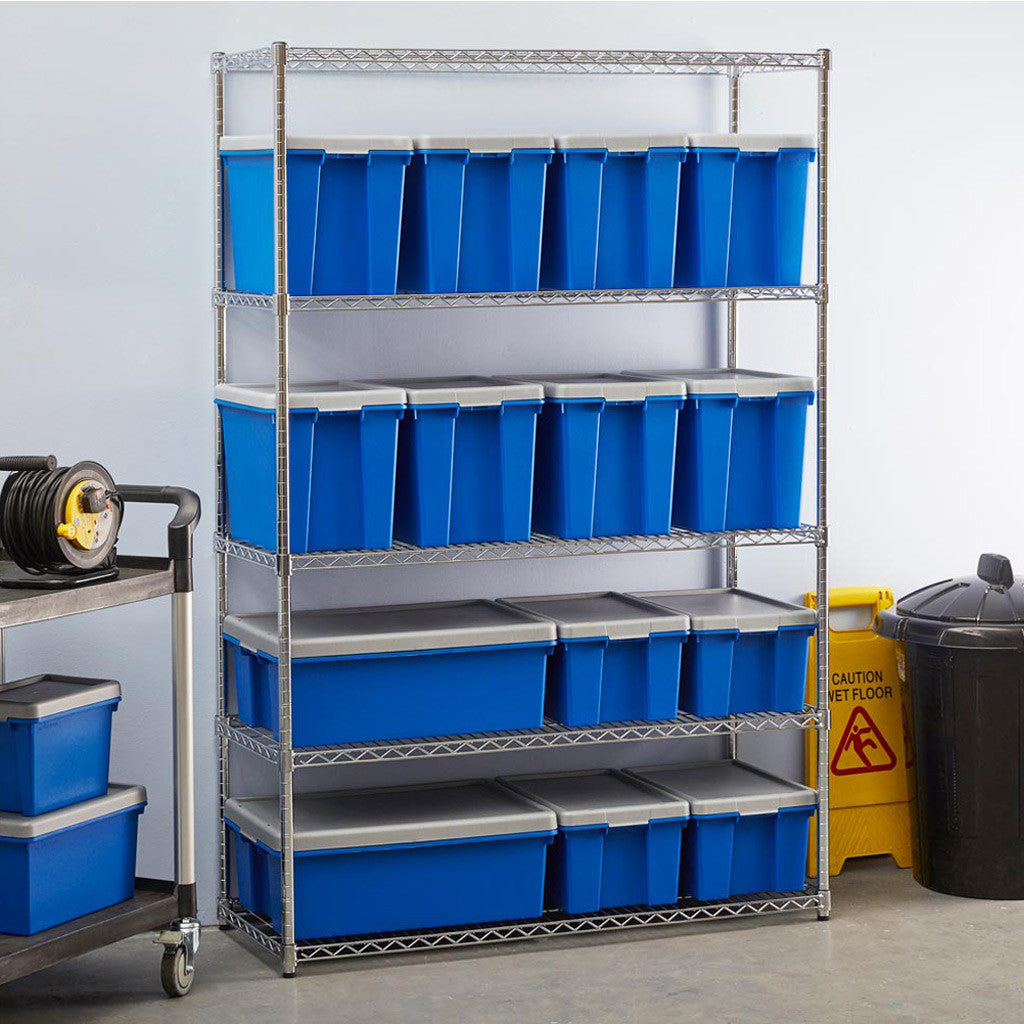 4 Tier Heavy Duty Chrome Wire Shelving Unit - H2400 x D450mm