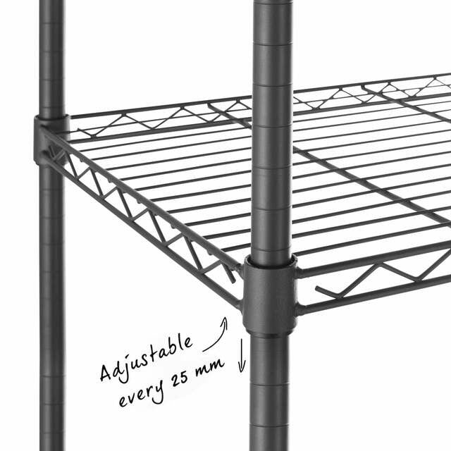 5 Tier Carbon Grey Shelving Unit - H1800 x D450mm