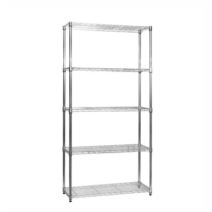 5 Tier Chrome Wire Shelving Unit - H1800 x W900 x D450mm