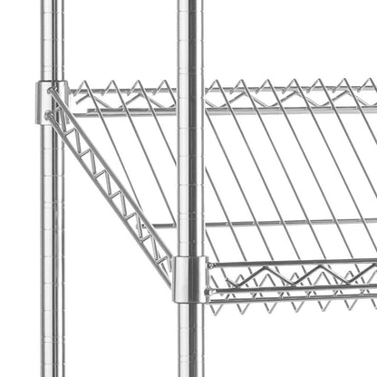 5 Tier Chrome Wire Shelving Unit with Slanted and Straight Shelves - H1800 x D450mm
