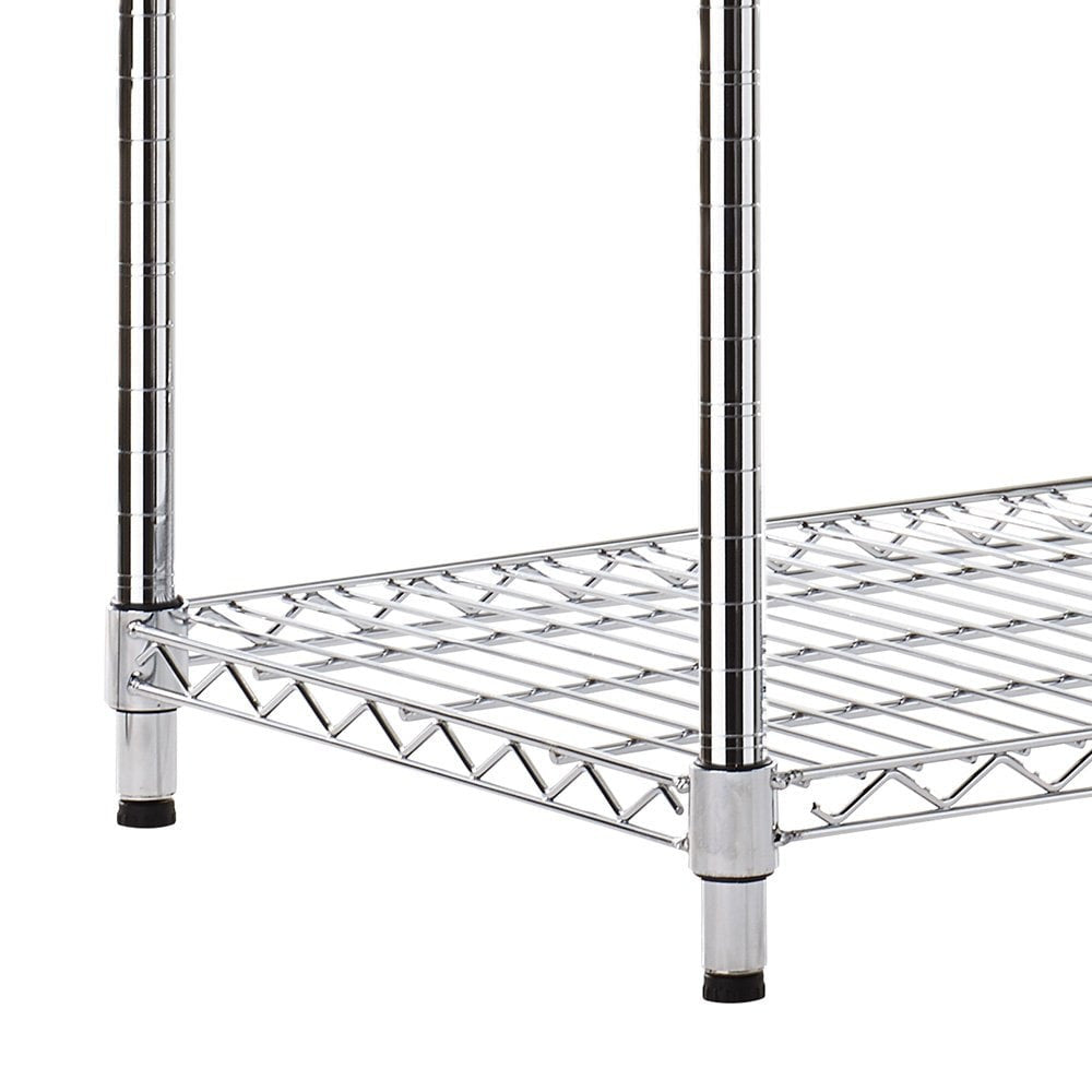 5 Tier Heavy Duty Chrome Wire Shelving Unit - H1800 x D450mm