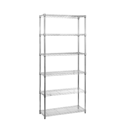 6 Tier Narrow Chrome Wire Shelving Unit - H1800 x D350mm