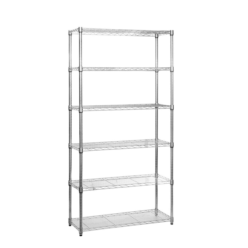 6 Tier Narrow Chrome Wire Shelving Unit - H1800 x D350mm