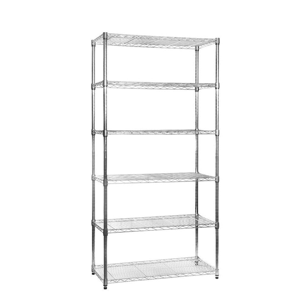 6 Tier Chrome Wire Shelving Unit - H1800 x W900 x D450mm