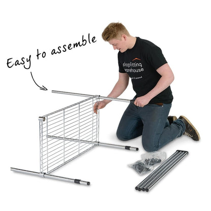 6 Tier Chrome Wire Shelving Unit with Slanted Shelves - H1800 x D450mm