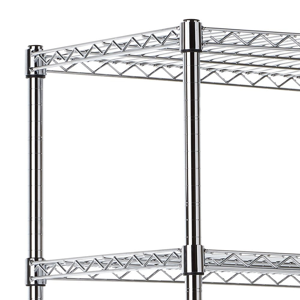 6 Tier Heavy Duty Chrome Wire Shelving Unit - H2400 x D450mm
