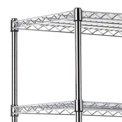 6 Tier Heavy Duty Chrome Wire Shelving Unit - H2400 x D450mm