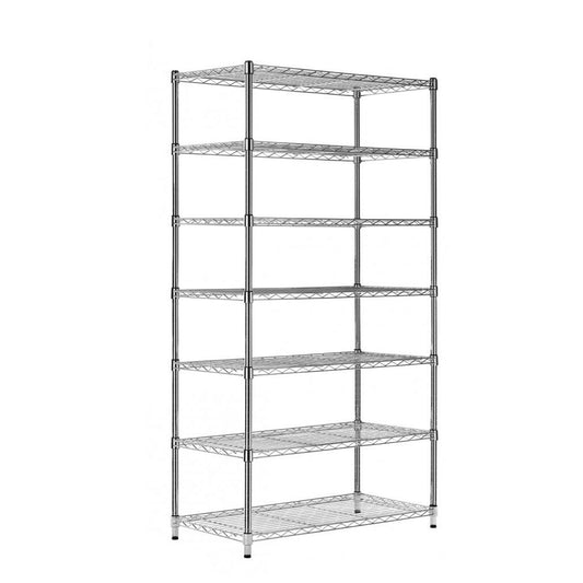 7 Tier Chrome Wire Shelving Unit - H1800 x D450mm