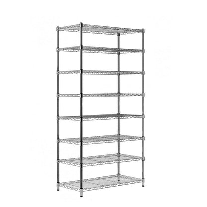 8 Tier Chrome Wire Shelving Unit - H1800 x D450mm