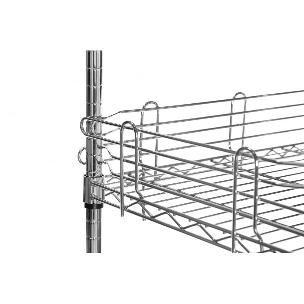 Chrome Shelf Edge for Chrome Wire Shelving - H140mm