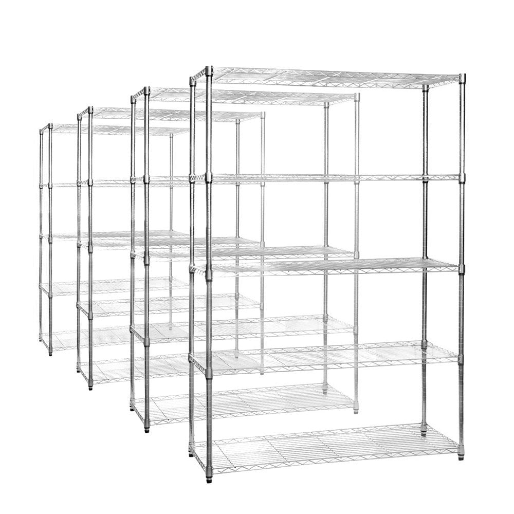4 x 5 Tier Chrome Wire Shelving Units - H1800 x D450mm