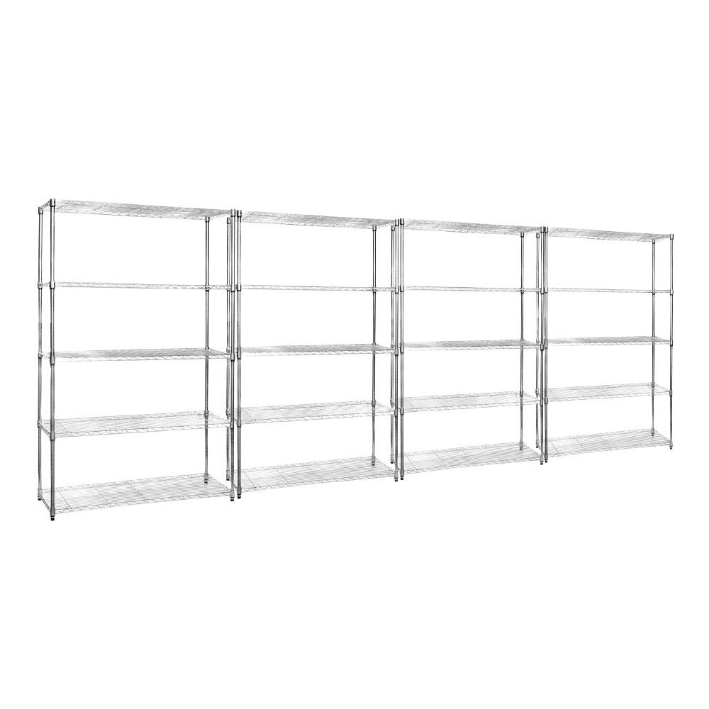 4 x 5 Tier Chrome Wire Shelving Units - H1800 x D450mm