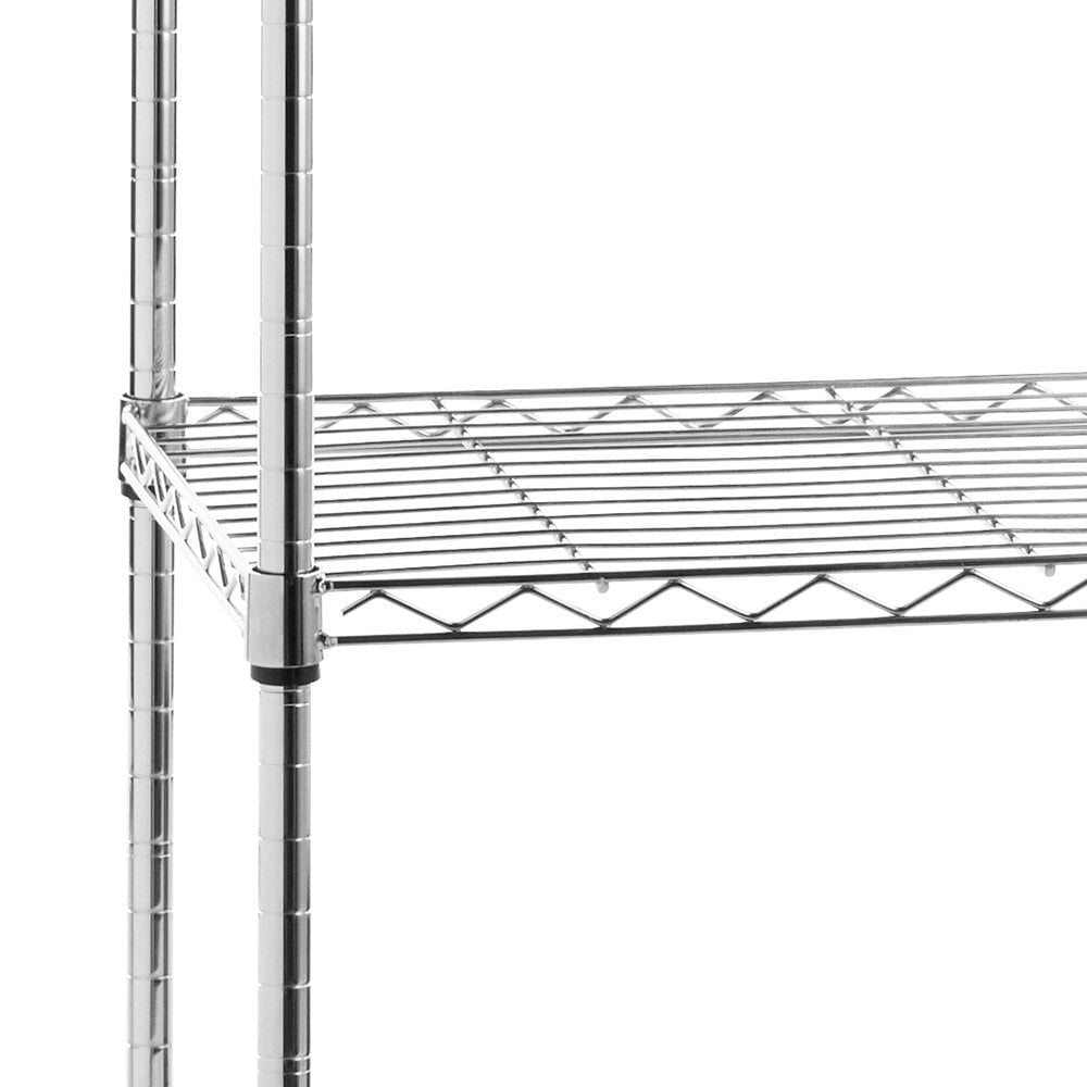 5 Tier Light Duty Narrow Chrome Wire Shelving Unit - H1500 x W750 x D350mm