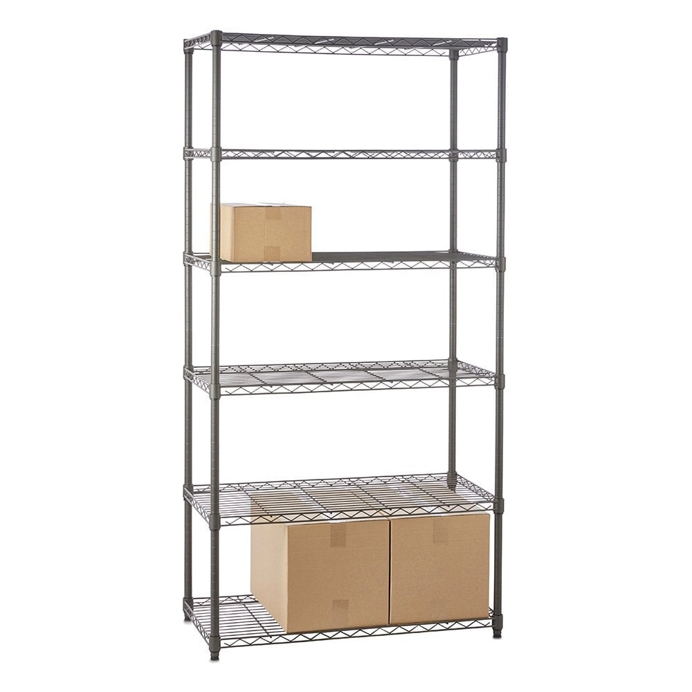 6 Tier Carbon Grey Shelving Unit - H1800 x W900 x D350mm