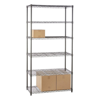6 Tier Carbon Grey Shelving Unit - H1800 x W900 x D350mm