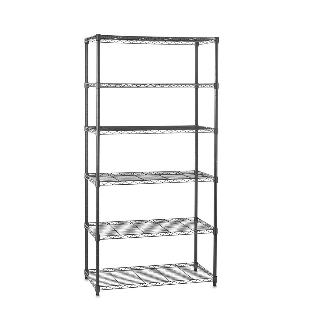 6 Tier Carbon Grey Shelving Unit - H1800 x W900 x D350mm