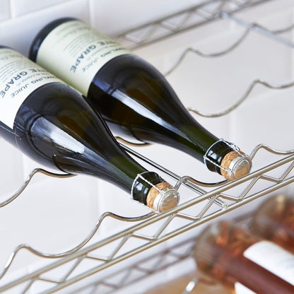 8 Tier Narrow Chrome Wire Wine Rack - Holds 72 Bottles - H1600 x W900 x D350mm