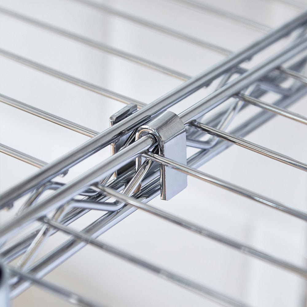 Pack of 2 Chrome Shelf Joining Brackets for Chrome Wire Shelving