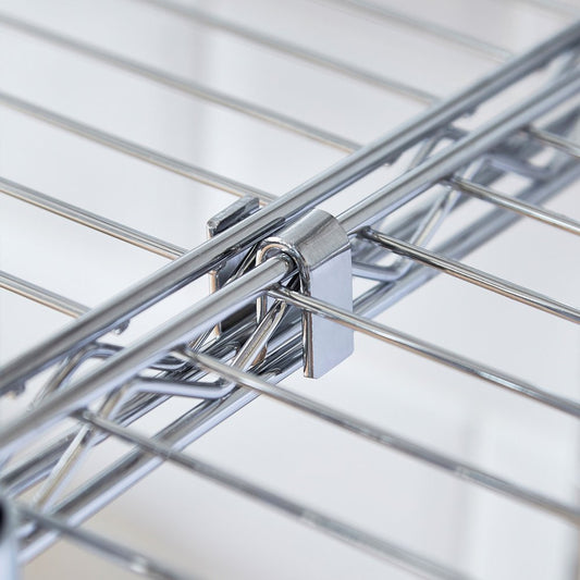 Pack of 2 Chrome Shelf Joining Brackets for Chrome Wire Shelving