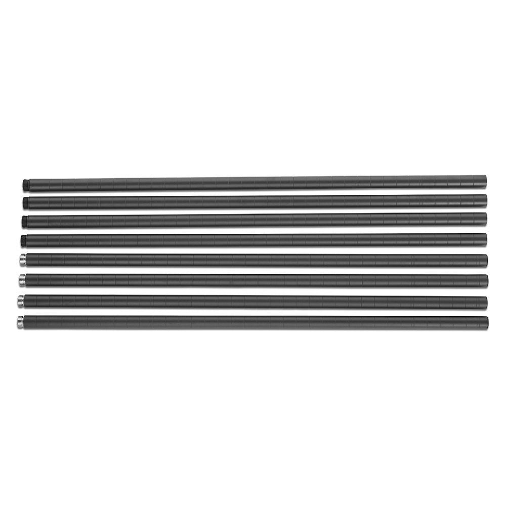 Upright Posts for Carbon Grey Wire Shelving in 25mm Diameter and H1800mm - Set of  4