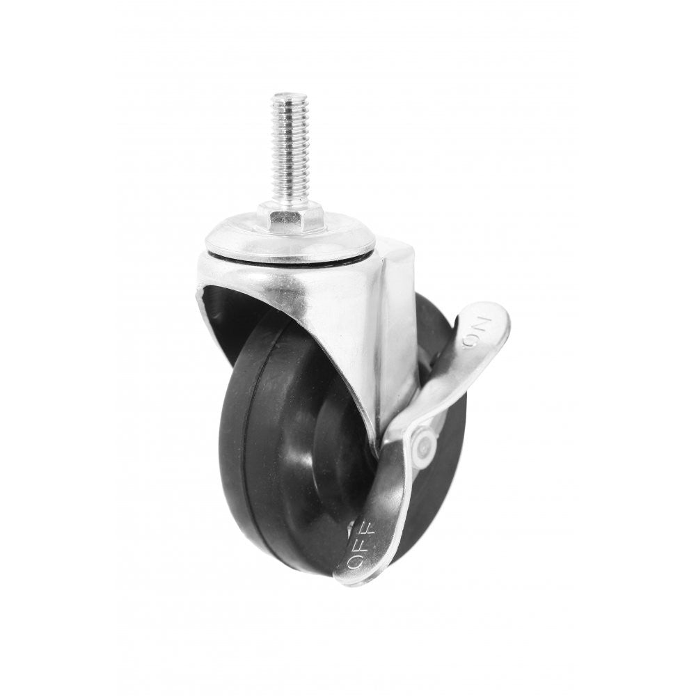 Pack of 4 Heavy Duty Castor Wheels for Chrome Wire Shelving - Dia. 100mm - 250kg Load Capacity