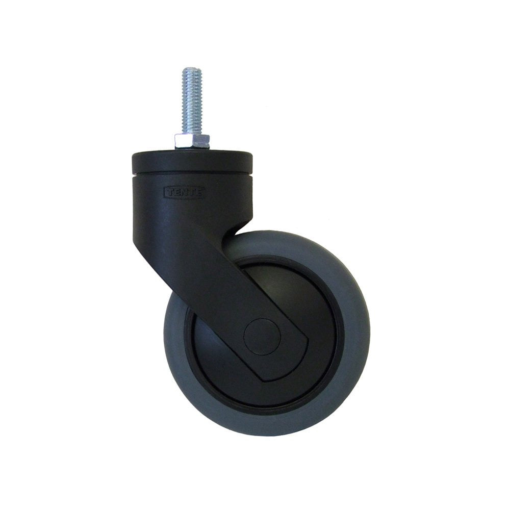 Pack of 4 Heavy Duty Castor Wheels for Chrome Wire Shelving - Dia. 75mm - 225kg Load Capacity