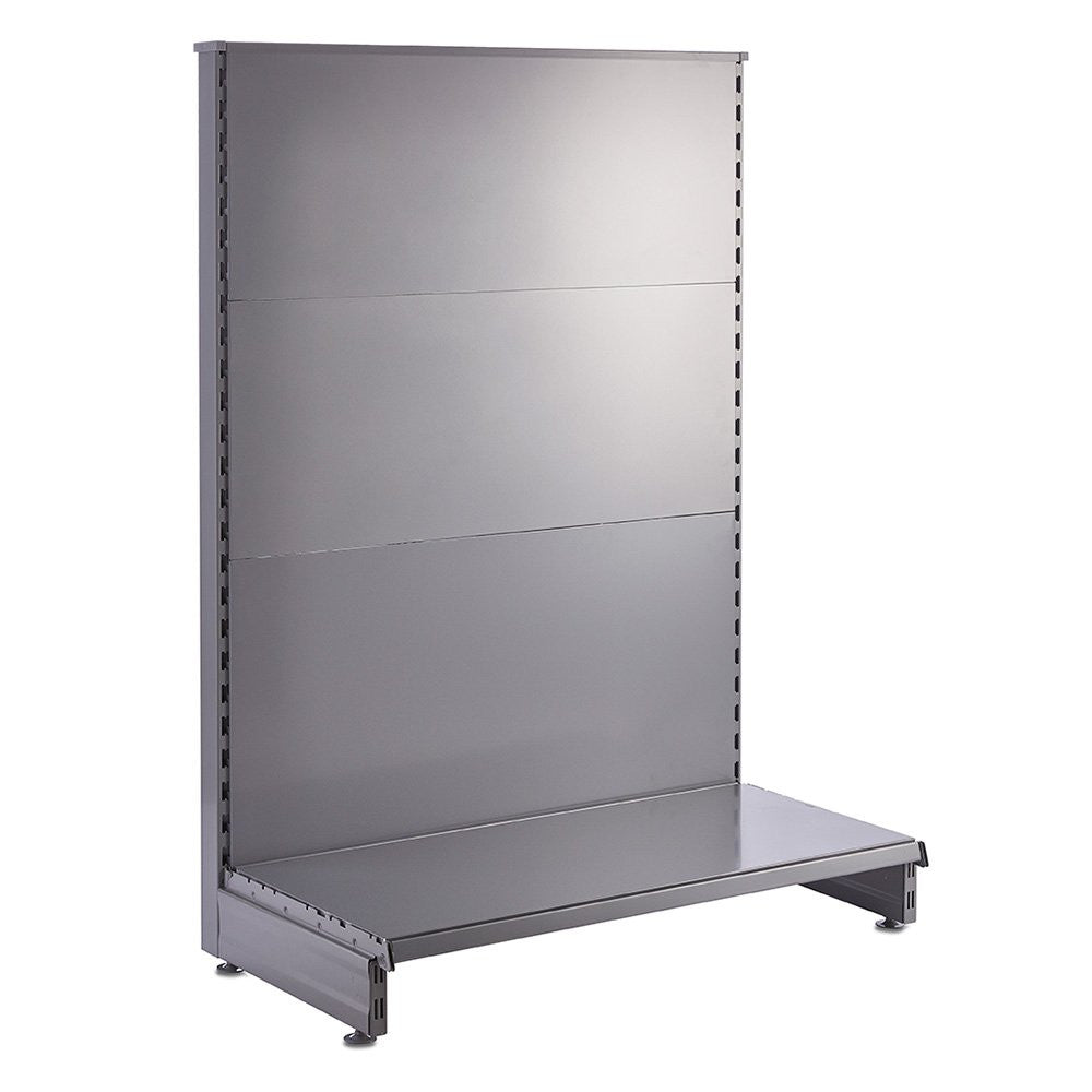 Silver End Bay for Retail Shelving Gondola Bays - H1400 x W1000 x D500mm