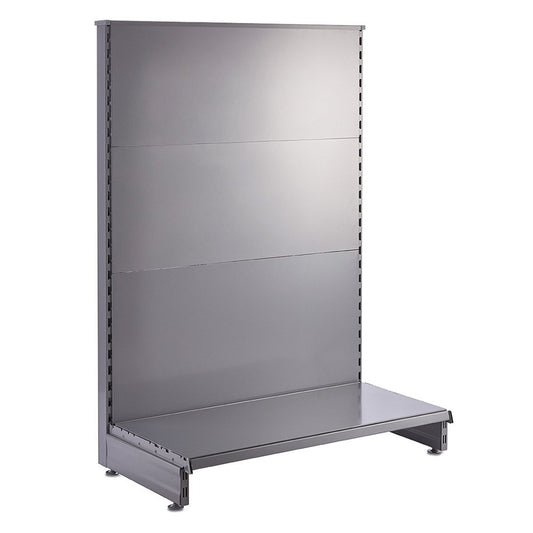 Silver End Bay for Retail Shelving Gondola Bays - H1400 x W1000 x D500mm