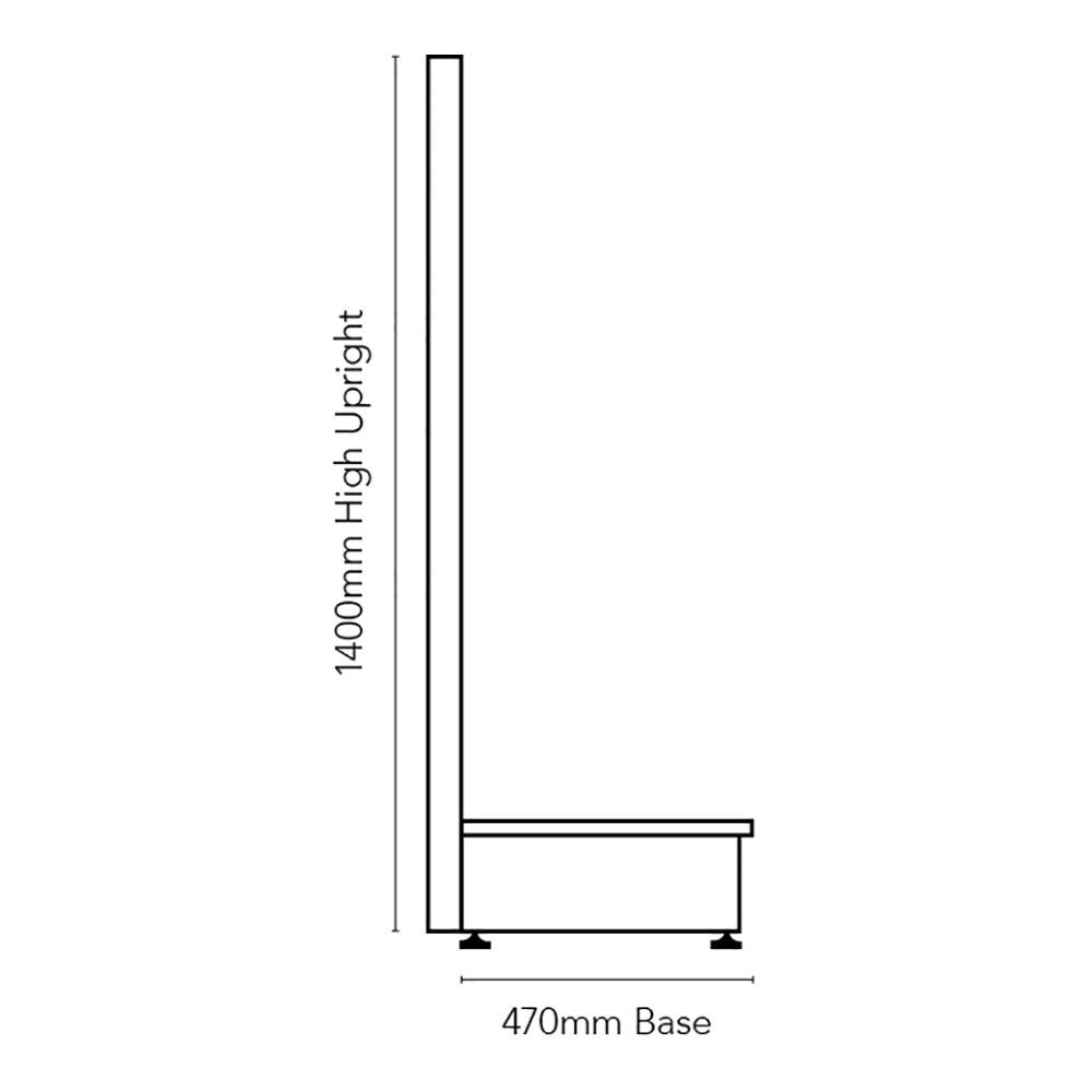 Silver End Bay for Retail Shelving Gondola Bays - H1400 x W1000 x D500mm