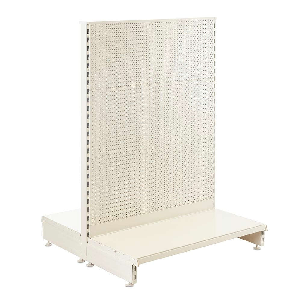 Jura White Retail Shelving Modular Gondola Unit with Perforated Back Panels - H1400 x W1000mm