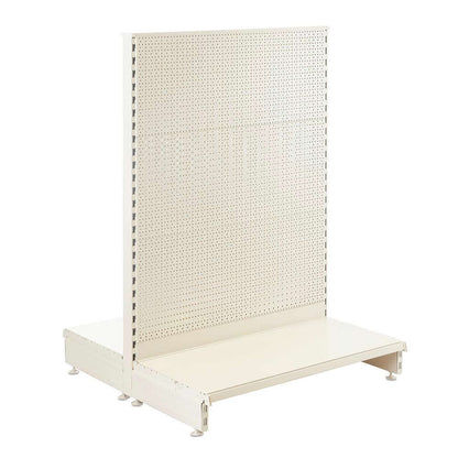 Jura White Retail Shelving Modular Gondola Unit with Perforated Back Panels - H1400 x W1000mm