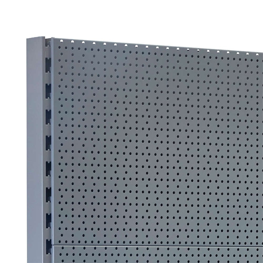 Silver Retail Shelving Modular Gondola Unit with Perforated Back Panels - H1400 x W1000mm