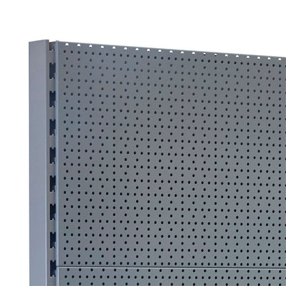 Silver Retail Shelving Modular Gondola Unit with Perforated Back Panels - H1400 x W1000mm