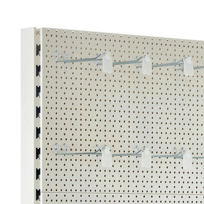 Jura White Modular Gondola Unit - Perforated Back Panels, Euro Hooks, Tickets Holders