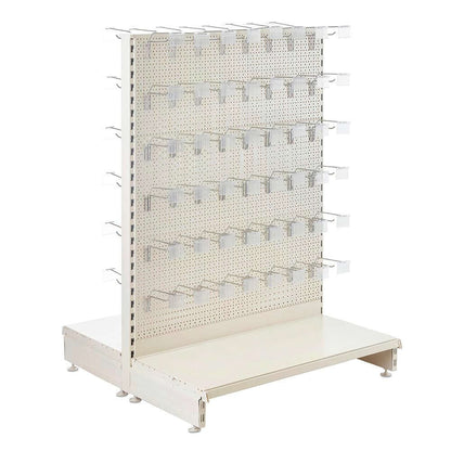 Jura White Modular Gondola Unit - Perforated Back Panels, Single Arms, Tickets Holders