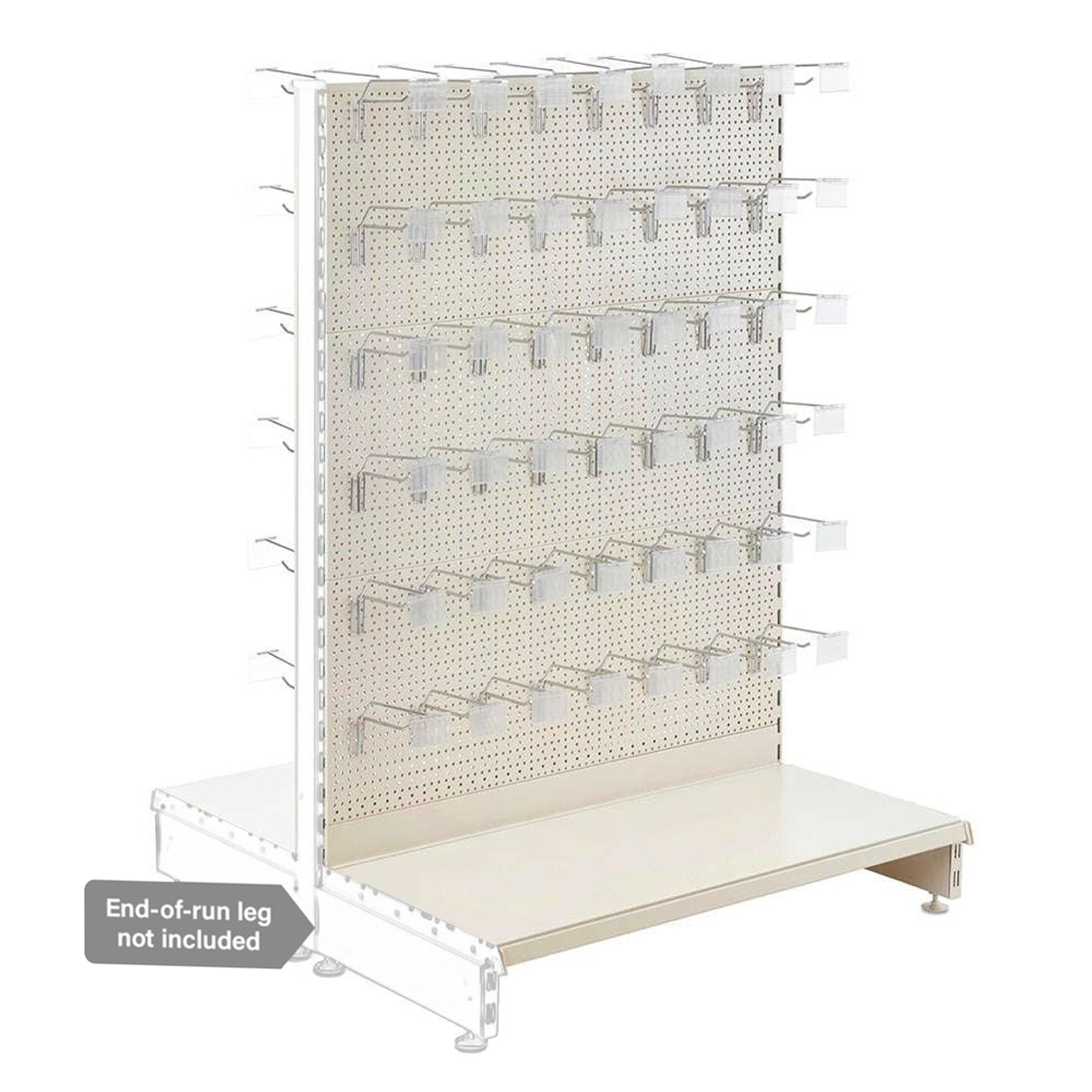 Jura White Modular Gondola Unit - Perforated Back Panels, Single Arms, Tickets Holders
