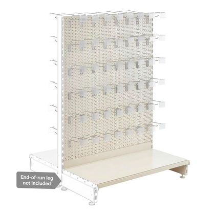 Jura White Modular Gondola Unit - Perforated Back Panels, Single Arms, Tickets Holders