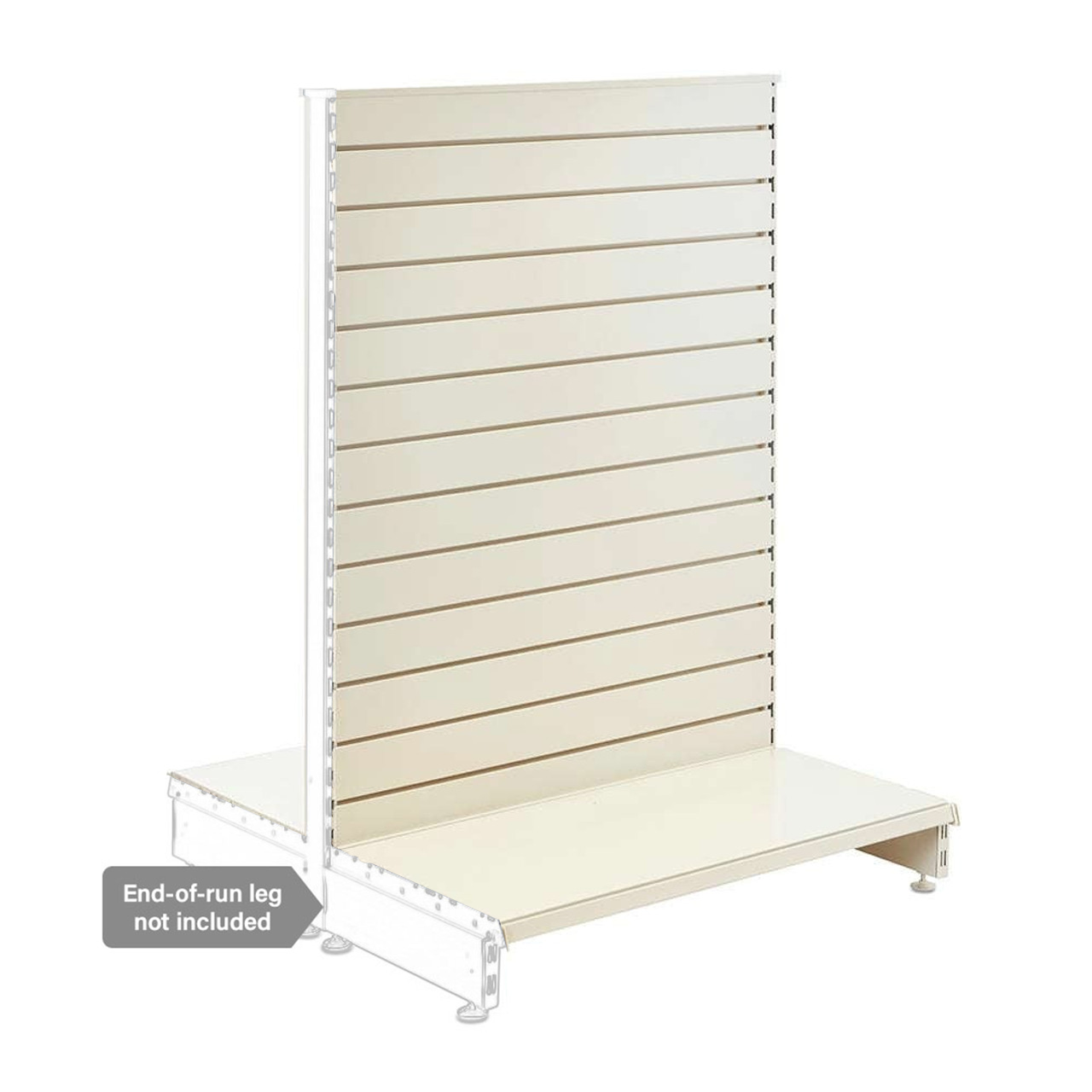 Jura White Retail Shelving Modular Gondola Unit with Slatwall Back Panels - H1400 x W1000mm