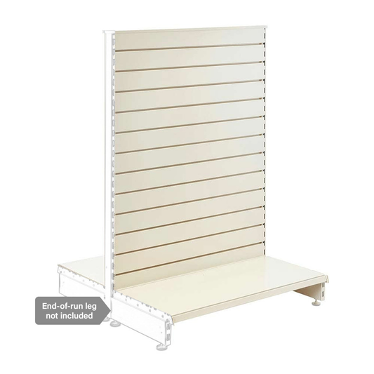 Jura White Retail Shelving Modular Gondola Unit with Slatwall Back Panels - H1400 x W1000mm