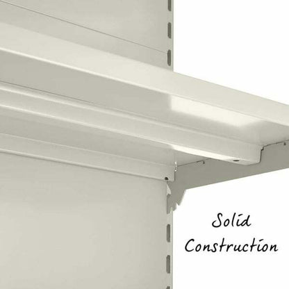 Jura White Retail Wall Shelving - 2 Bays - 2100mm High With 470mm Base Shelf