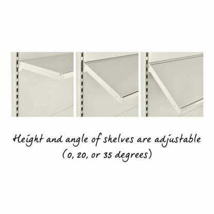 Jura White Retail Wall Shelving - 2 Bays - 2100mm High With 470mm Base Shelf