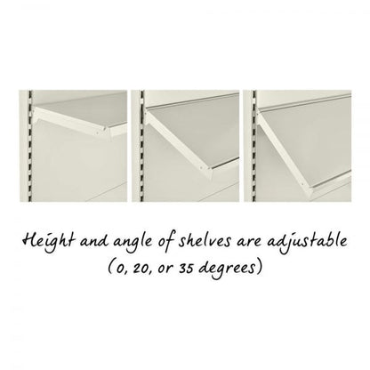 Jura White Retail Gondola Shelving - 2 Bays - 1400mm High With 470mm Base Shelf