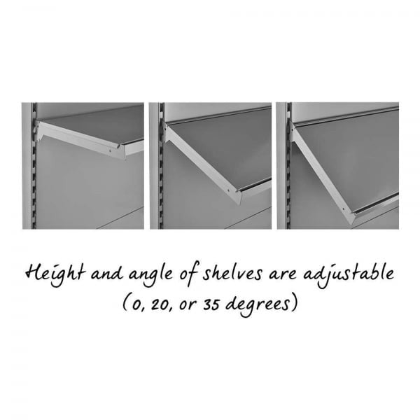 Silver Retail Gondola Shelving - 2 x Bays - 12 x 370mm Shelves