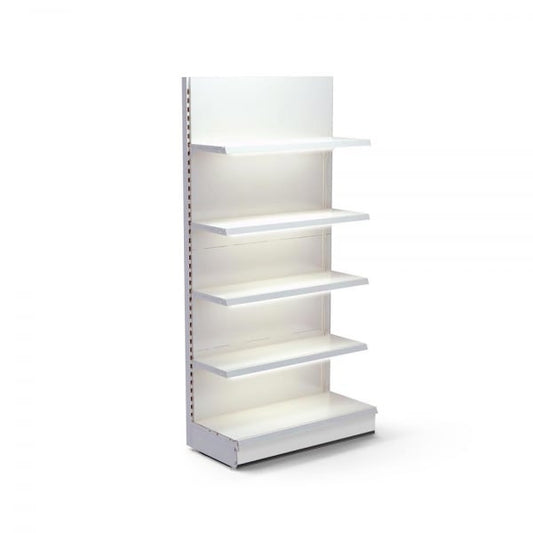 Jura White Retail Wall Shelving with LED Lighting - H2100 x W1250mm - 4 Shelves
